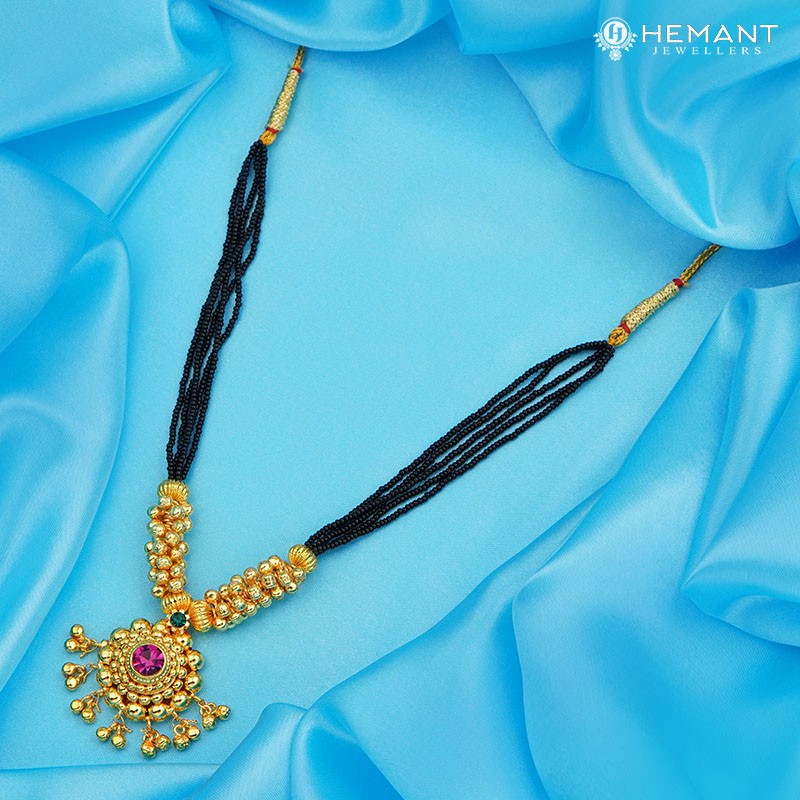 Traditional Maharashtrian Kolhapuri Mangalsutra Big Ghas Saj 0-2-5 Ghas