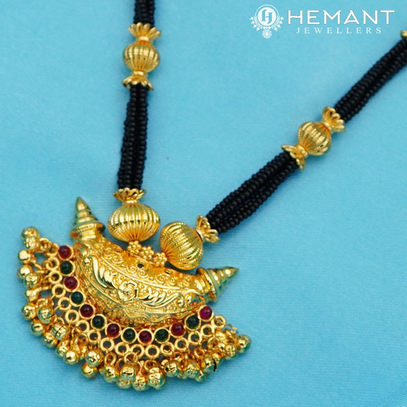 Traditional Maharashtrian Kolhapuri Mangalsutra Copper Cap Boat