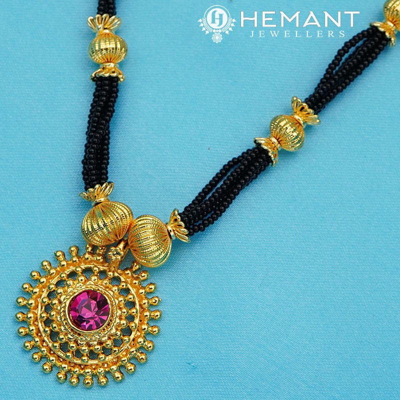 Traditional Maharashtrian Kolhapuri Mangalsutra Copper Cap Saj Rava II