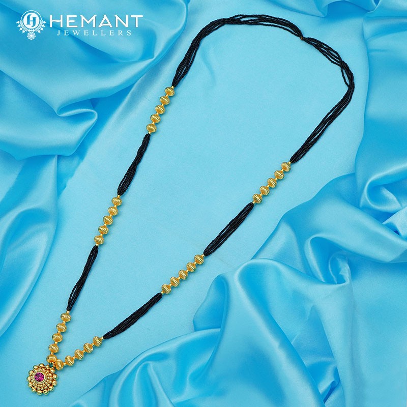 Traditional Maharashtrian Kolhapuri Mangalsutra J4 Saj 0-2-5 Long