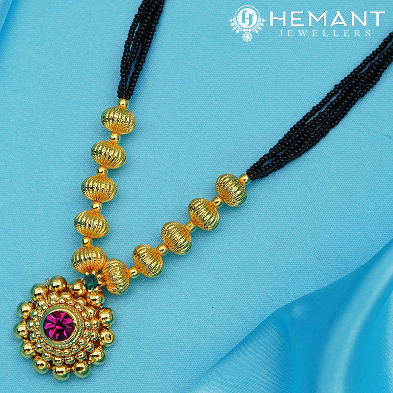 Traditional Maharashtrian Kolhapuri Mangalsutra J4 Saj 0-2-5 Long