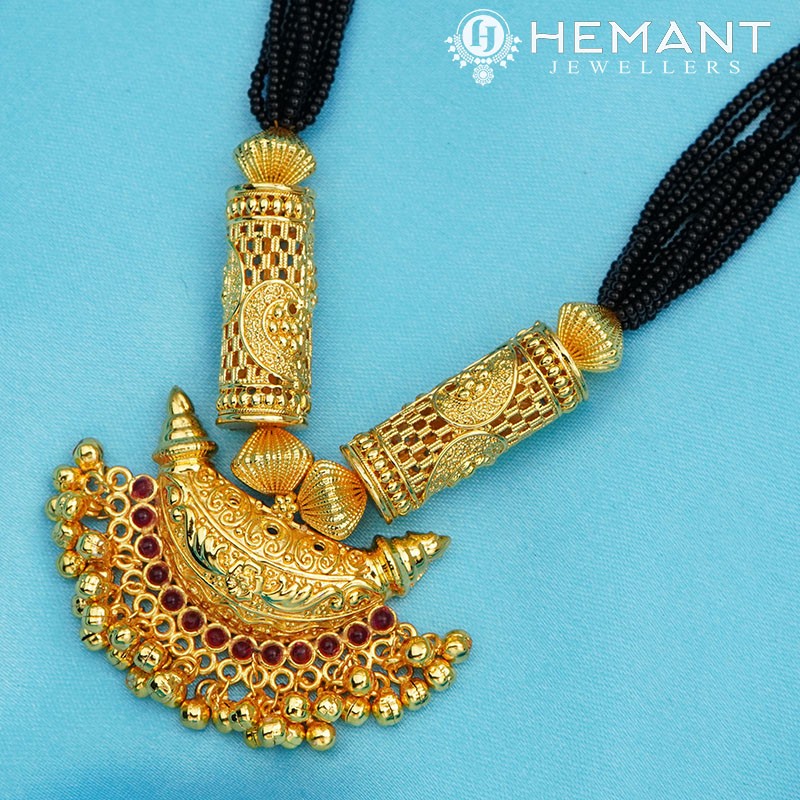 Traditional Maharashtrian Kolhapuri Mangalsutra Jali Pipe Boat