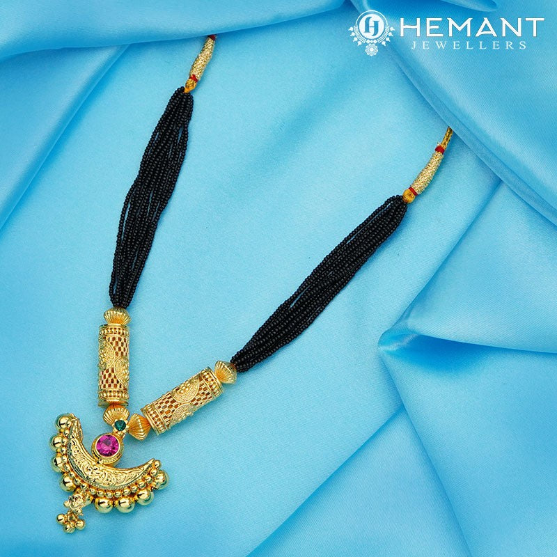 Traditional Maharashtrian Kolhapuri Mangalsutra Jali Pipe Chand 10 MM