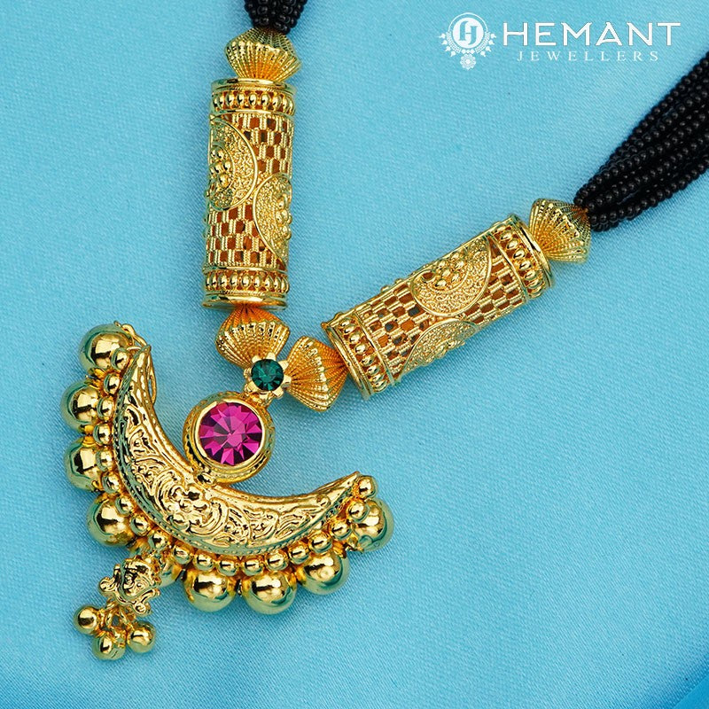Marathi Traditional Temple Jewellery Mangalsutra Earringa® Gold