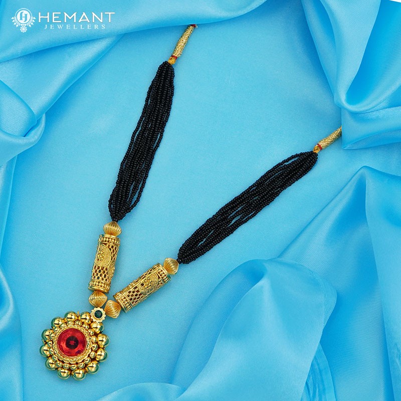 Traditional Maharashtrian Kolhapuri Mangalsutra Jali Pipe Saj 14 MM