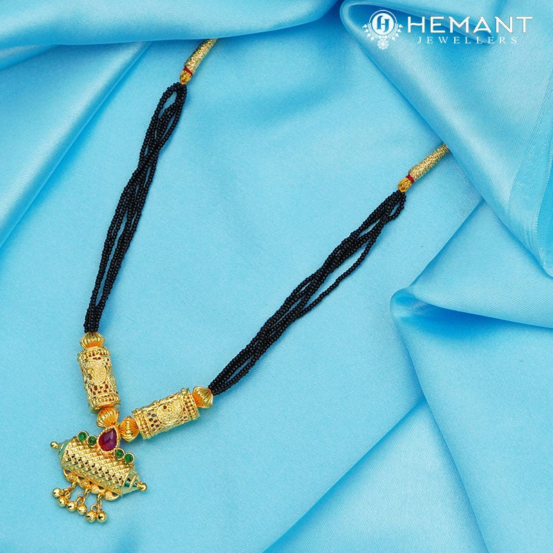 Traditional Maharashtrian Kolhapuri Mangalsutra Jali Pipe Taviz