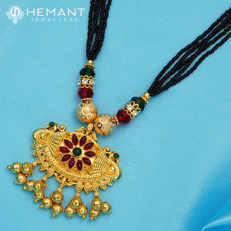 Traditional Maharashtrian Kolhapuri Mangalsutra Jayshree Damaru Mor