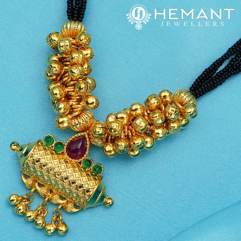 Traditional Maharashtrian Kolhapuri Mangalsutra MC Big Ghas Taviz