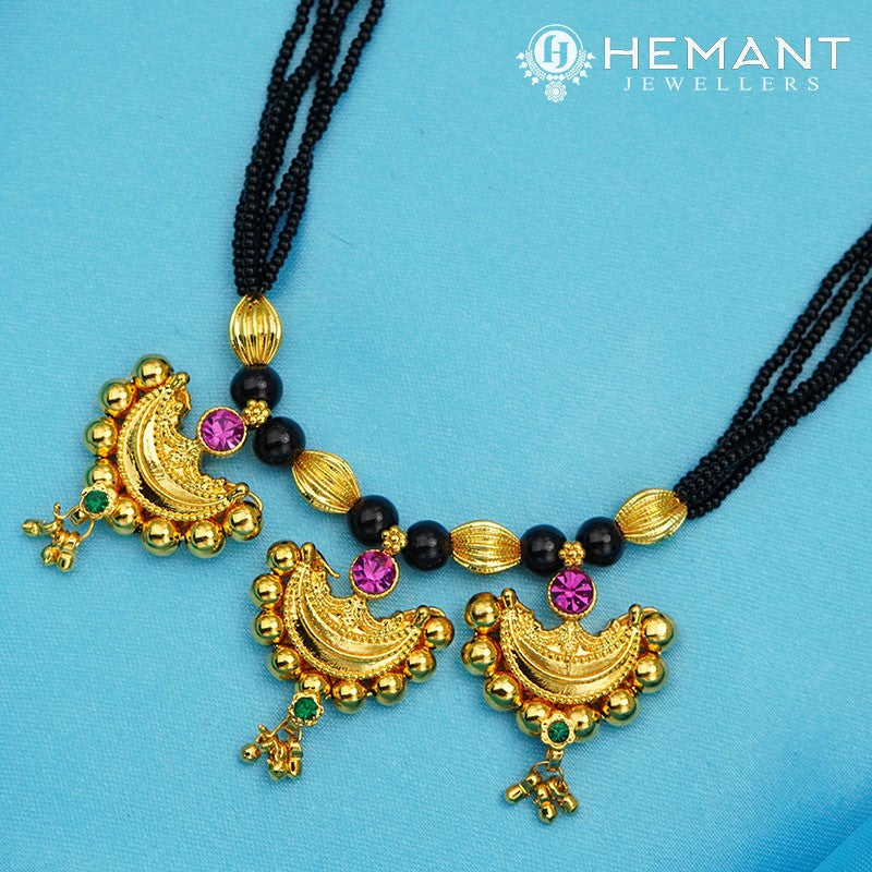 Traditional Maharashtrian Kolhapuri Mangalsutra Plain 3 Chand