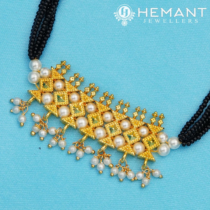 Traditional Maharashtrian Kolhapuri Mangalsutra Plain 7 X Peti Moti