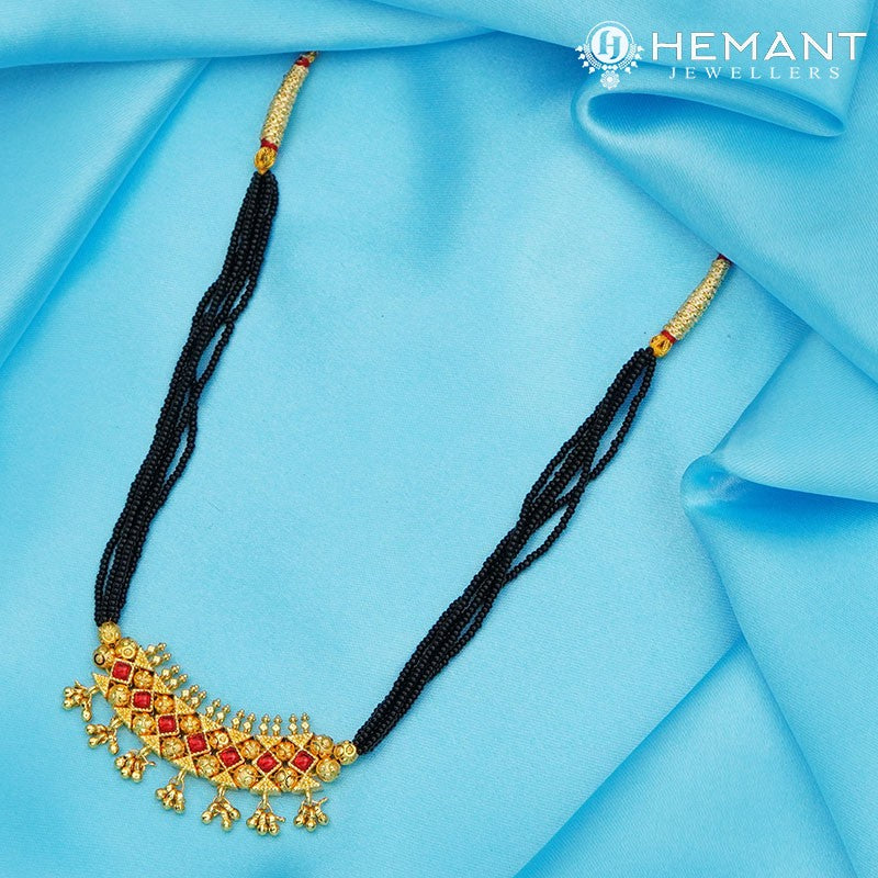 Traditional Maharashtrian Kolhapuri Mangalsutra Plain 7 X Stone