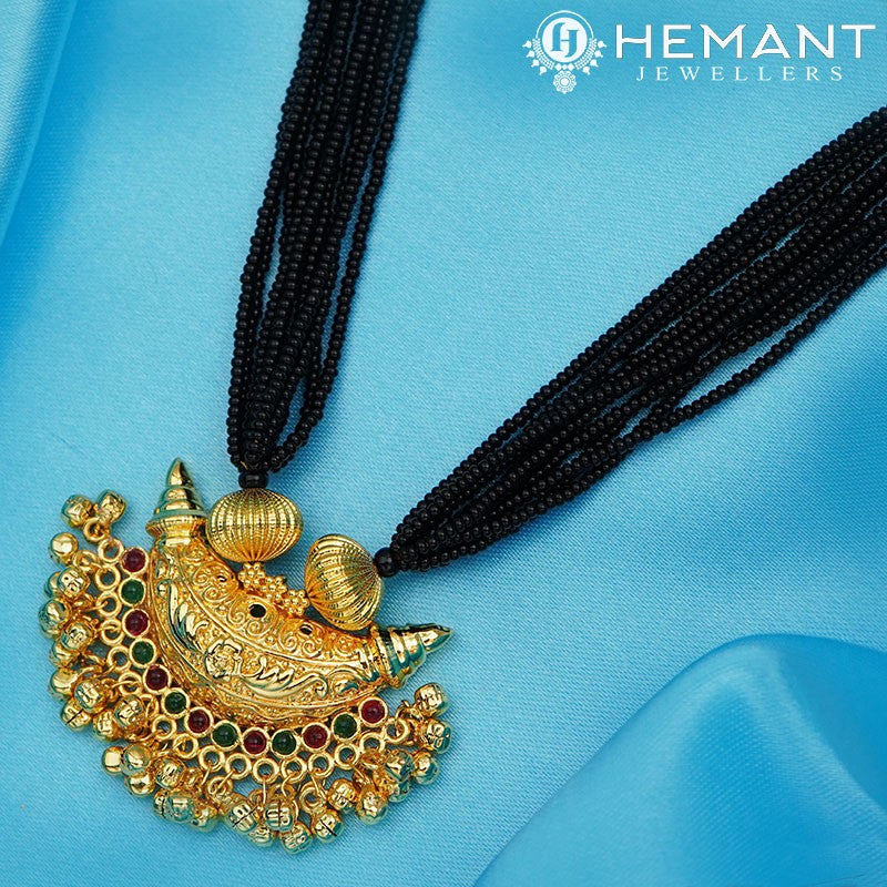 Traditional Maharashtrian Kolhapuri Mangalsutra Plain Boat Big