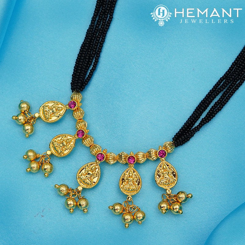 Traditional Maharashtrian Kolhapuri Mangalsutra Plain Double Laxmi 5