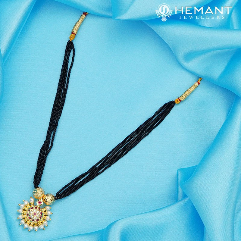 Traditional Maharashtrian Kolhapuri Mangalsutra Plain RC Moti Full