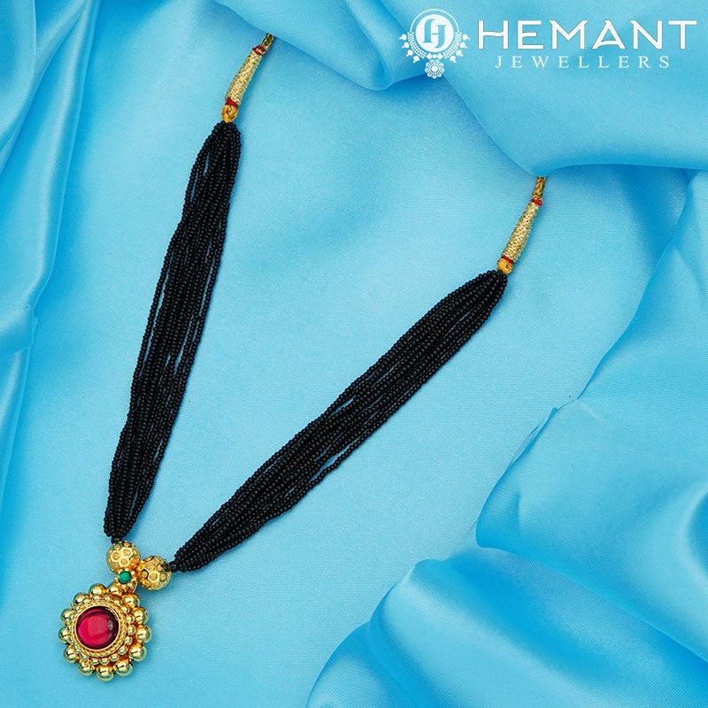 Traditional Maharashtrian Kolhapuri Mangalsutra Plain Saj 12 MM