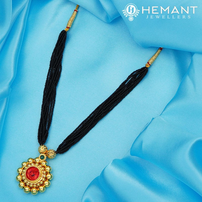 Traditional Maharashtrian Kolhapuri Mangalsutra Plain Saj 14 MM