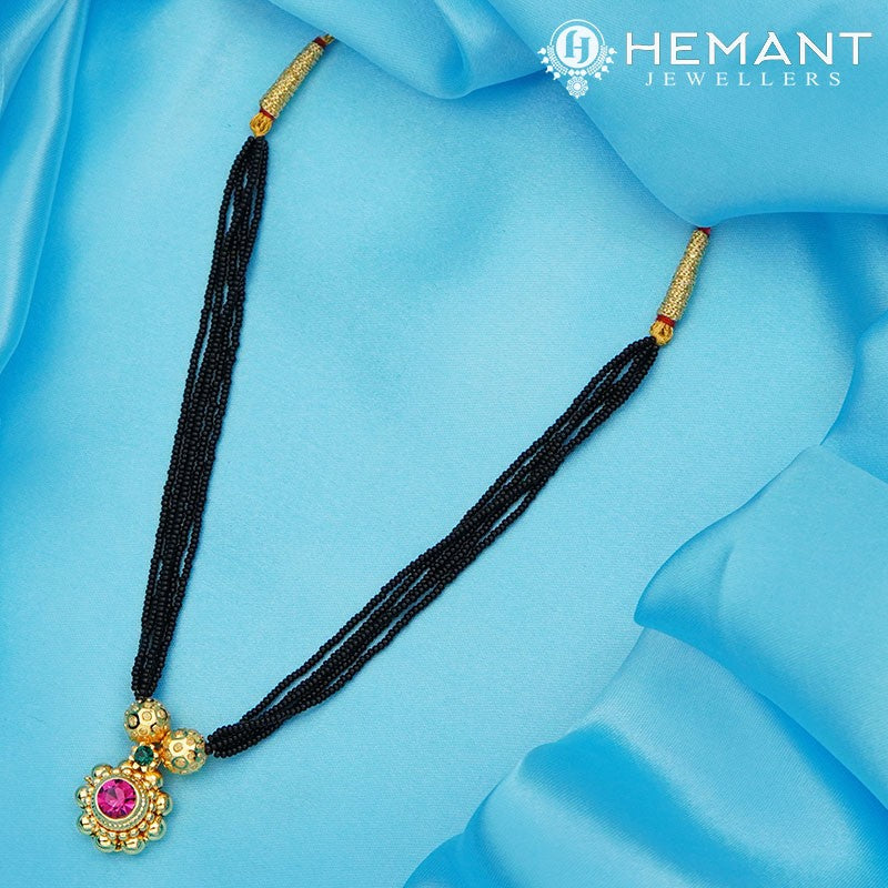 Traditional Maharashtrian Kolhapuri Mangalsutra Plain Saj 2-5