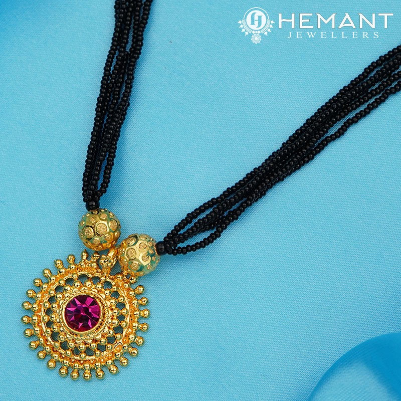 Traditional Maharashtrian Kolhapuri Mangalsutra Plain Saj Rava II