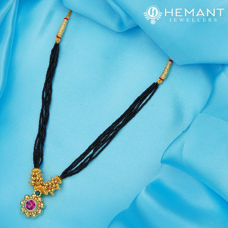 Traditional Maharashtrian Kolhapuri Mangalsutra Small Ghas Saj 2-5