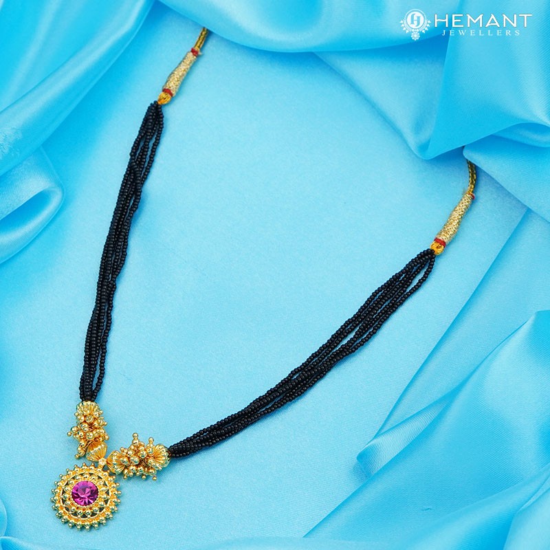 Traditional Maharashtrian Kolhapuri Mangalsutra Small Ghas Saj Rava II Nice