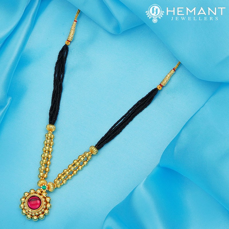 Traditional Maharashtrian Kolhapuri Mangalsutra Tarboose Saj 12 MM