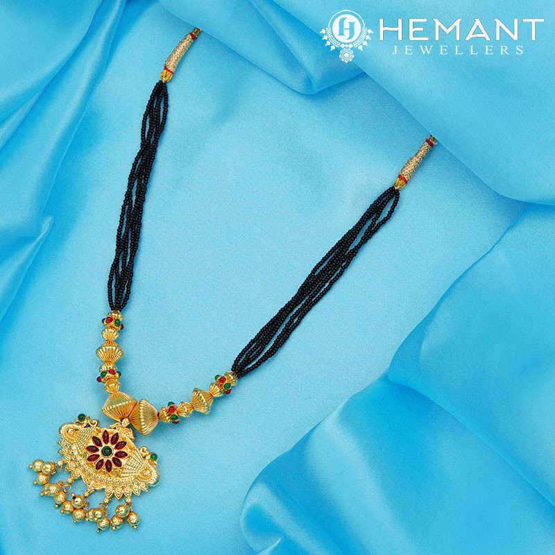 Traditional Maharashtrian Kolhapuri Mangalsutra Topra Chakri Damaru Mor