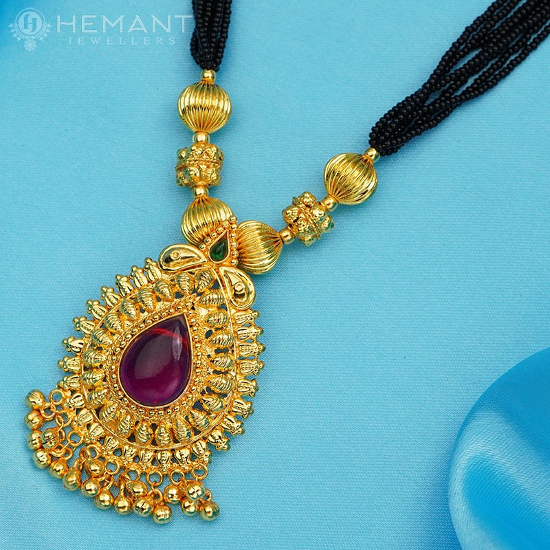 Traditional Maharashtrian Kolhapuri Mangalsutra Topra Mani Paan Pendal