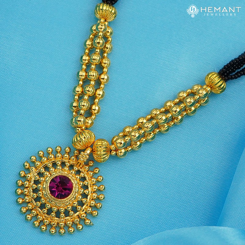 Traditional Maharashtrian Kolhapuri Mangalsutra Tarboose Saj Rava II