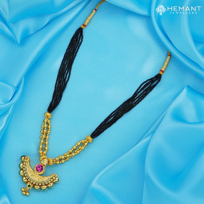 Traditional Maharashtrian Kolhapuri Mangalsutra Tarboose Chand 10 MM