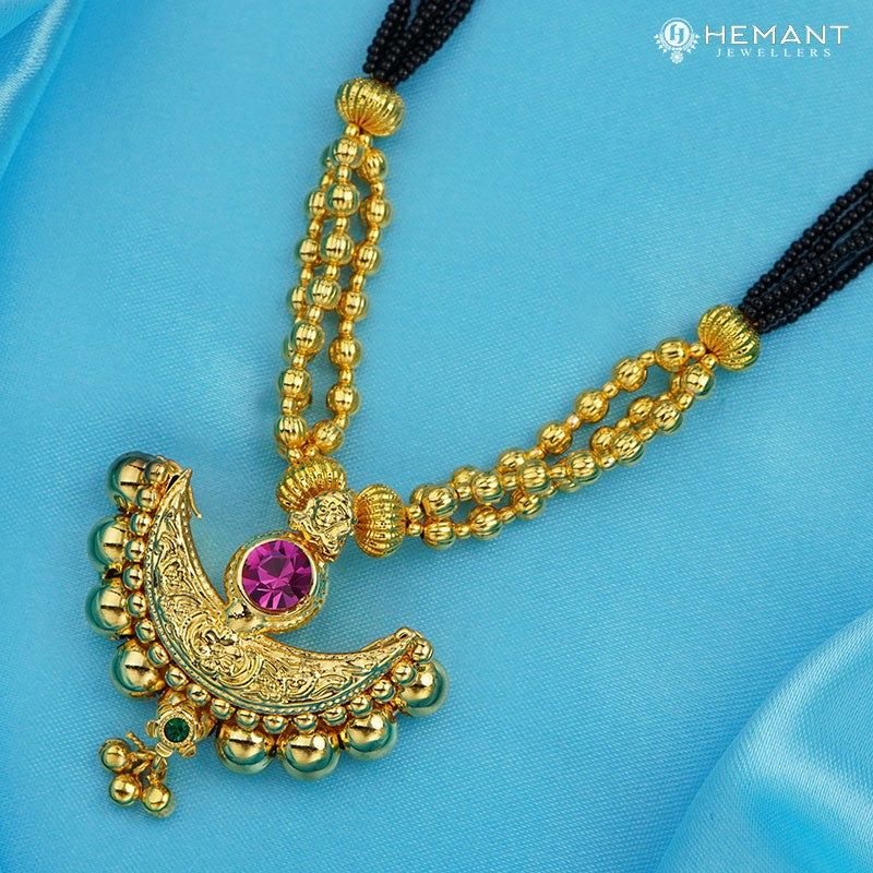 Traditional Maharashtrian Kolhapuri Mangalsutra Tarboose Chand 10 MM