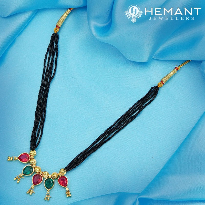 Traditional Maharashtrian Kolhapuri Mangalsutra 5 Panadi 8-10 Vertical RG