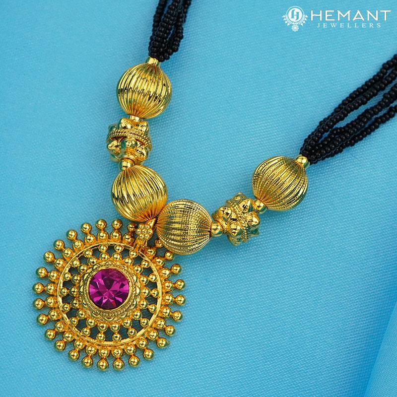 Traditional Maharashtrian Kolhapuri Mangalsutra 3 Jav Saj Rava II