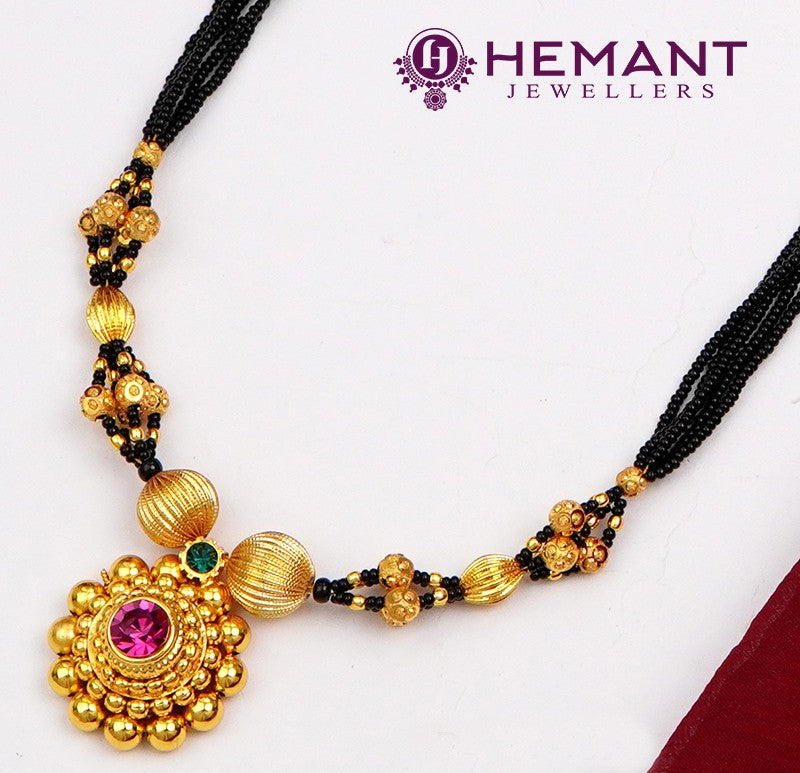 Traditional Maharashtrian Kolhapuri Mangalsutra 5 MM Dot Gattha Saaj 0-2-5 Long