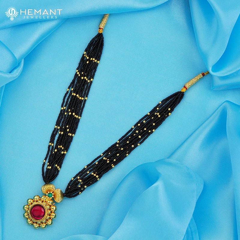 Traditional Maharashtrian Kolhapuri Mangalsutra Random Saj 12 MM