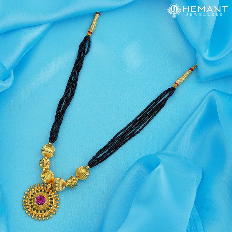 Traditional Maharashtrian Kolhapuri Mangalsutra 3 Jav Saj Rava II