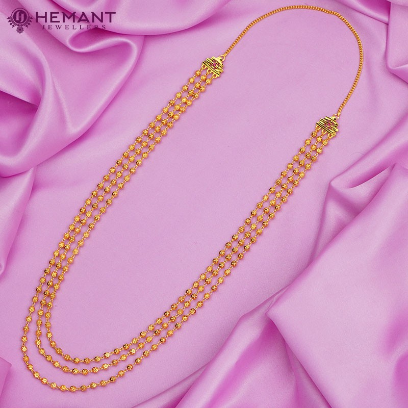 Traditional Maharashtrian Kolhapuri  Micro Gold Plaed Dot Mala 4 MM III