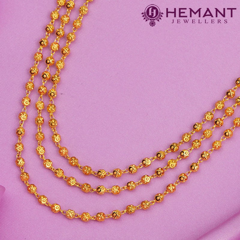 Traditional Maharashtrian Kolhapuri  Micro Gold Plaed Dot Mala 4 MM III