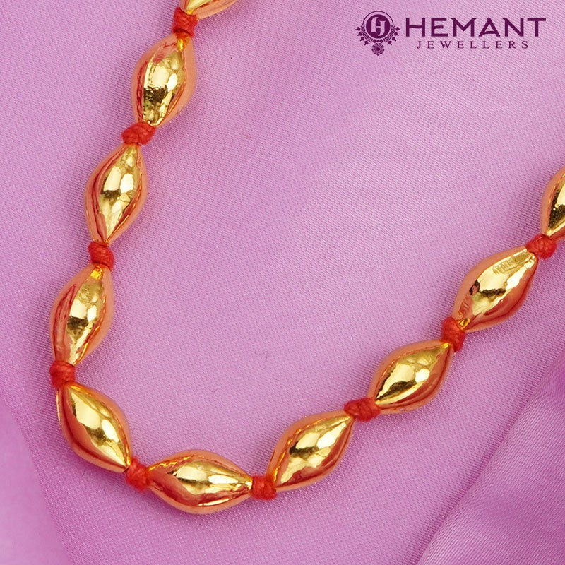 Traditional Maharashtrian Kolhapuri Micro Gold Plated Bor Mala Gonda Red