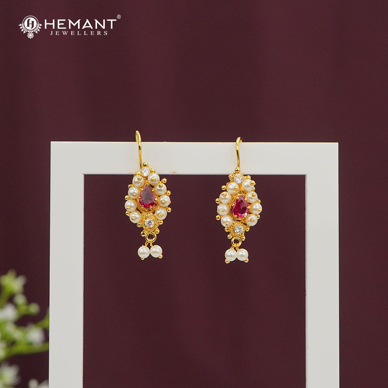 Traditional Maharashtrian Kolhapuri Micro Gold Plated Bugadi E - 4941