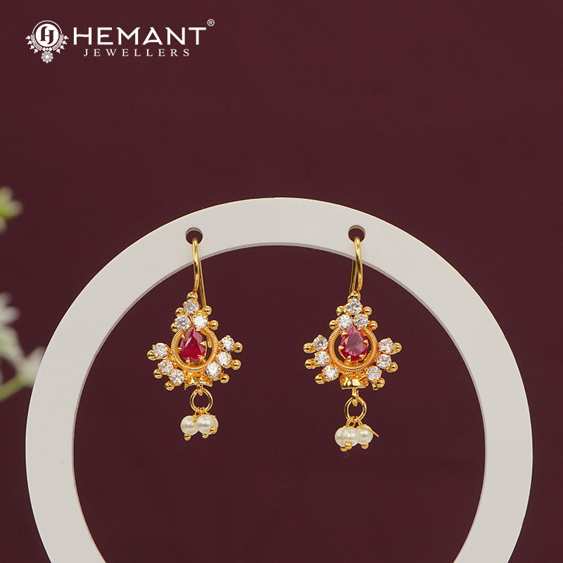 Traditional Maharashtrian Kolhapuri Micro Gold Plated Bugadi I - 5022