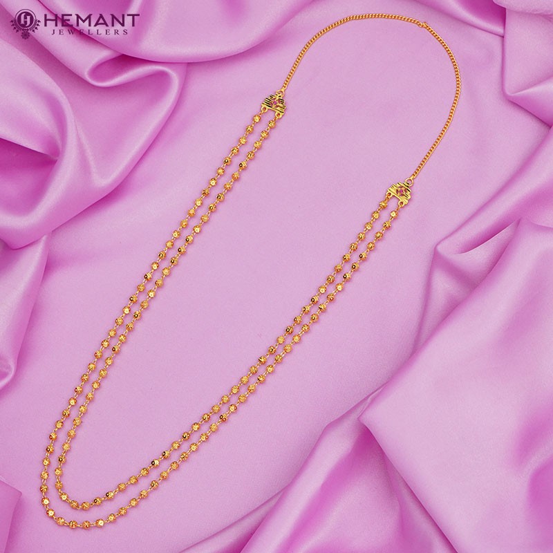 Traditional Maharashtrian Kolhapuri Micro Gold Plated Dot Mala 4 MM II