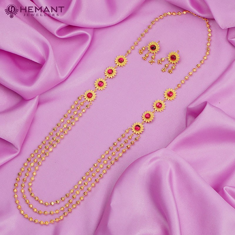 Traditional Maharashtrian Kolhapuri Micro Gold Plated Dot Mala 5 MM Flower