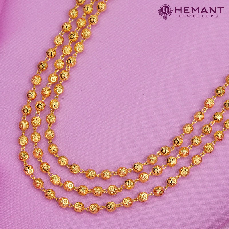 Traditional Maharashtrian Kolhapuri Micro Gold Plated Dot Mala 5 MM III