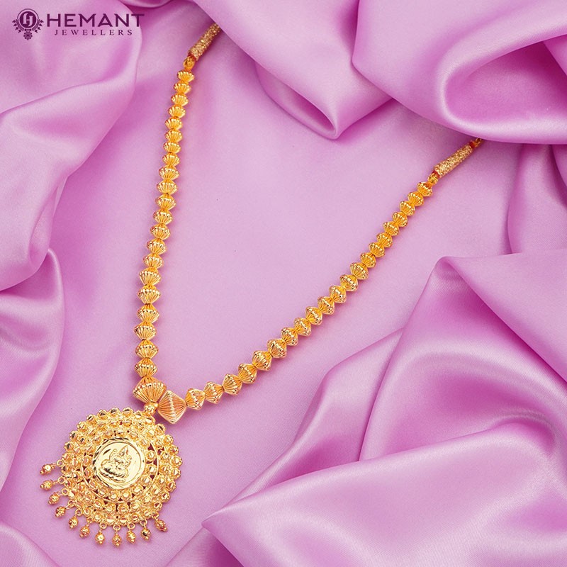 Traditional Maharashtrian Kolhapuri Micro Gold Plated Jav Mala G Laxmi III Veni