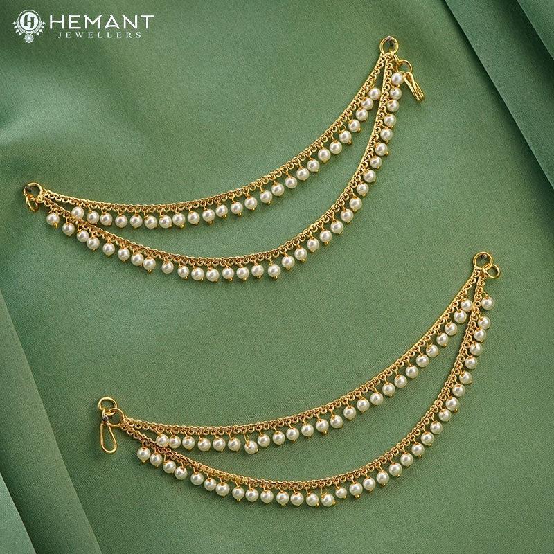 Traditional Maharashtrian Kolhapuri Micro Gold Plated Kan Chain Moti II