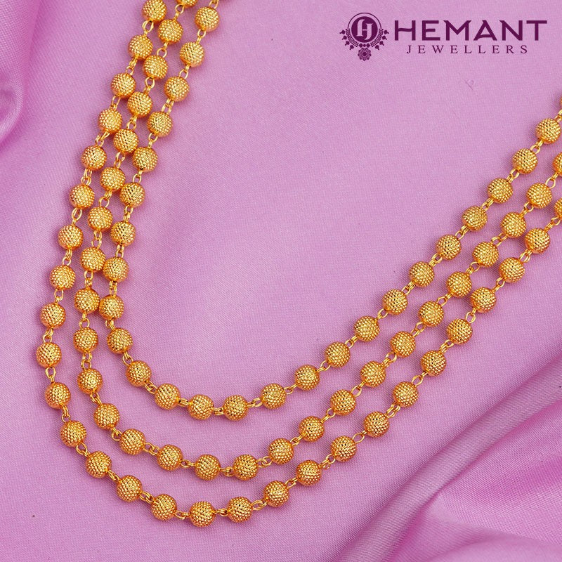 Traditional Maharashtrian Kolhapuri Micro Gold Plated Spot Mala 5 MM III