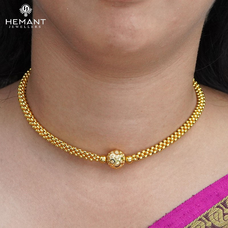 Traditional Maharashtrian Kolhapuri Micro Gold Plated TH 0 No. Dot 12 MM