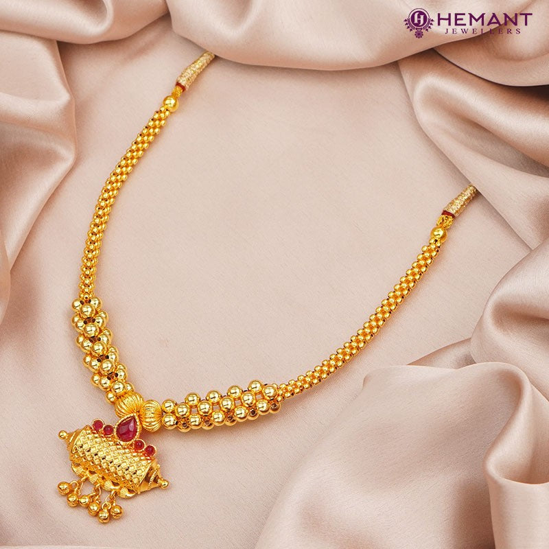 Traditional Maharashtrian Kolhapuri Micro Gold Plated Thushi 0-5 Taviz