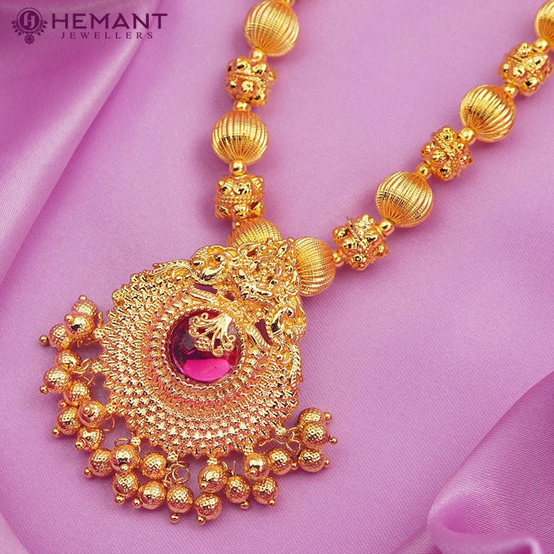 Traditional Maharashtrian Kolhapuri Micro Gold Plated Topra Mala Saj Laxmi Long