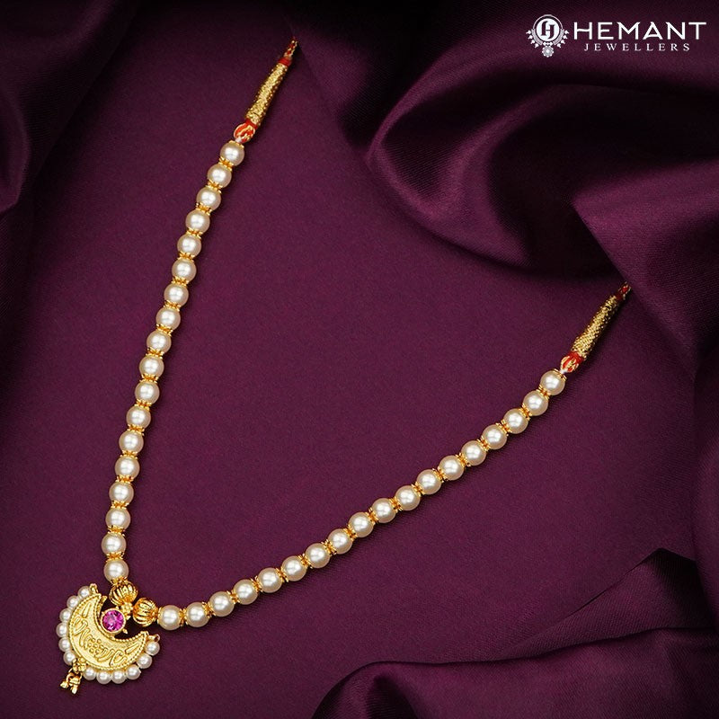 Traditional Maharashtrian Kolhapuri Moti Mala 6 MM Chand